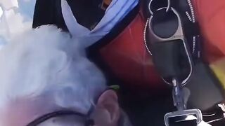 Grandma goes skydiving with her son