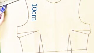 Side shoulder tie blouse pattern cutting