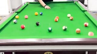 Funny pool game play player