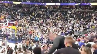 Nikola Jokic’s older brother threw a punch at a fan !!