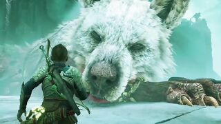 Atreus unchained a giant wolf