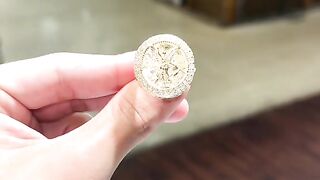 Men's Real Gold Replica Centenario Nugget Ring