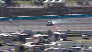 Kyle Busch wrecks hard into outside wall at Texas, No. 8 catches fire