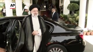 Iranian president arrives in Pakistan before attending welcome ceremony.
