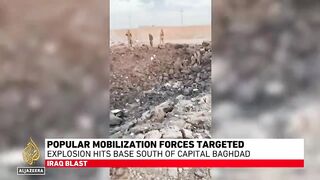 Popular mobilization forces targeted_ Explosion hits base south of capital Baghdad.