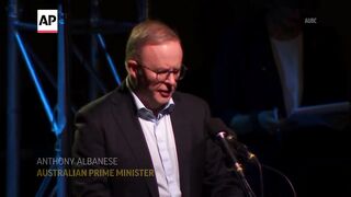 Australian PM Albanese speaks at vigil in Sydney in tribute to the victims of shopping mall stabbing.