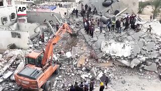 Israeli strikes on southern Gaza city of Rafah kill 18, mostly children, as US advances aid package.