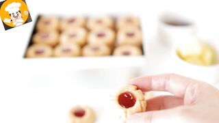 How to make pretty &easy strawberry jam cookies