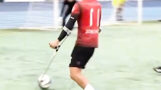 Amazing football player playing football unbelievable game
