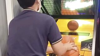 Playing basket ball