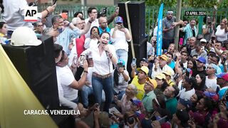 Opposition Venezuela presidential candidate sends first on camera message.