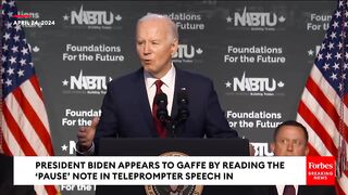VIRAL GAFFE: Biden Appears To Read Teleprompter 'Pause' Instruction During Speech