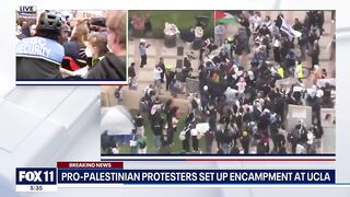 Shoving match breaks out on UCLA campus between pro-Palestine protesters, counter-protesters