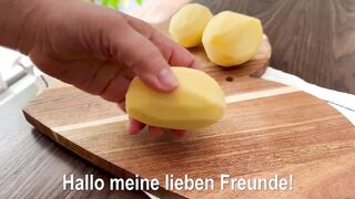 Easier than pizza! Just grate 3 potatoes! Simple and cheap recipe! ASMR recipe.