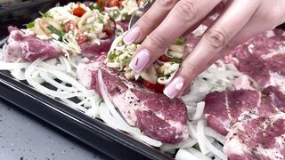 РЕЦЕПТ ужина без заморочек, у плиты долго не стою! Очень ВКУСНОЕ Мясо!