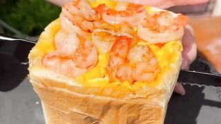 Enough protein for the day #divine eating on toast #toast #bread #eatshrimp