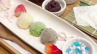 diy daifuku ice cream, would you like to try it #ice cream #glutinous twitter #healing food #ice cream