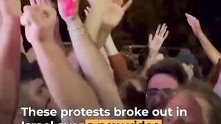 ‘Shame on you’ say Israeli protesters after captive video release.
