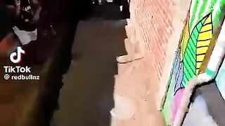Urban downhill street race by a pro