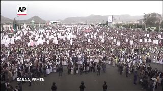 Weekly demonstration held in Yemen in support of Palestinians in Gaza.