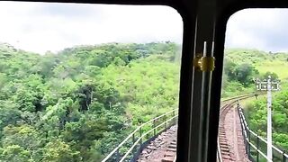 The beauty of the environment that can be seen while traveling in a train