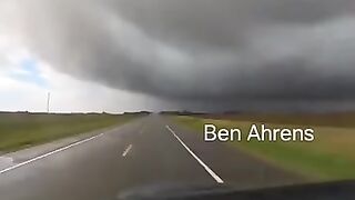 Storm Chaser Ben Ahrens almost killed by truck blown over by wind in today's Midwest tornado outbreak.