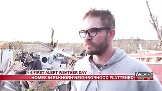 Nebraska man credits  dogs for saving his life after tornado destroys his home