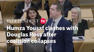 Humza Yousaf clashes with Douglas Ross over collapse of power sharing agreement with Greens