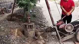 Ancient well drilling technology, good machinery and good tools to save time and effort.