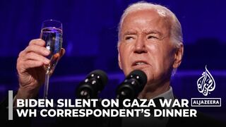 Biden silent on Gaza war at White House Correspondent’s dinner despite protesters’ criticism