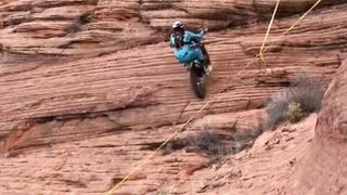 Watch the full video of trying to ride a bike on a very dangerous road