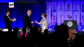 Biden pokes fun at Trump in White House correspondents' dinner speech.