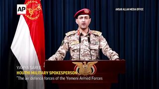 Yemen's Houthi rebels claim downing of US Reaper drone and release footage of wreckage.