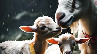 Goat with her babies