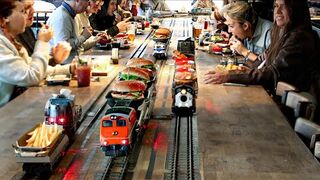 Inside Strange Restaurant Delivering Burgers by Trains