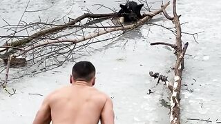 Art _ Fashion - Diving into a frozen lake to rescue this poor dog---- - diving-into-a-frozen-lake-to-rescue-this-poor-dog
