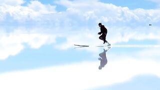 Adrien Raza skimboarding in the clouds  The mirror effect at Salar De Uyuni is so awesome that it looks like you’re floating in the clouds