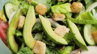 Detailed view of a healthy salad