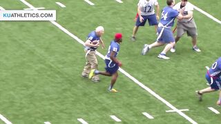 World War II Veteran Bryan Sperry, Whose College Football Career Was Derailed By The War, Scoring A Touchdown At KSU Alumni Game