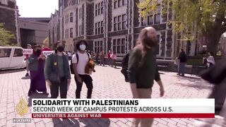 Solidarity with Palestinians_ Second week of campus protests across US.