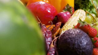 Fruits and vegetables of many kinds, close up