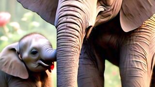 Elephant with her baby