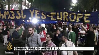 Georgians ‘March for Europe’ in protest against controversial bill.