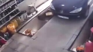 Arabic girl funny driving