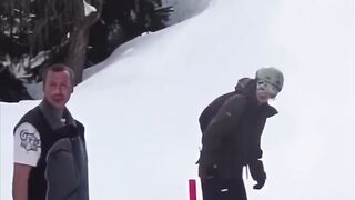 Doesn’t help the Liftie is standing on his board half the time trying to “help” him.