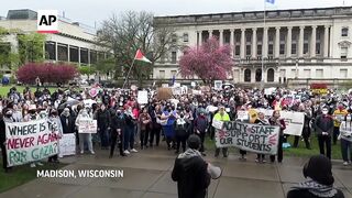 University of Wisconsin students protest the war in Gaza.