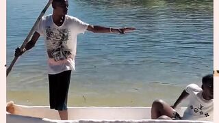 Funny fat men clip viral inside the water