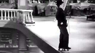 How Charlie Chaplin used groundbreaking visual effects to shoot the death-defying roller skate scene in Modern Times (1936)