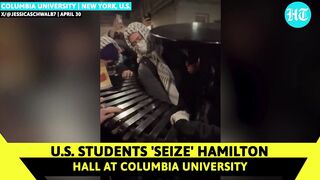 U.S. Students Go On A Rampage Inside Columbia Univ; Smash Windows, Unfurl 'Intifada' Banner | Gaza