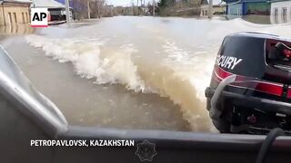Flooding remains widespread in central Russia and Kazakhstan.
